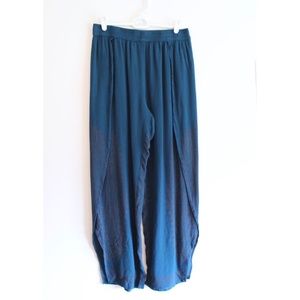 Earthbound Teal Faux Wrap / Palazzo Pants